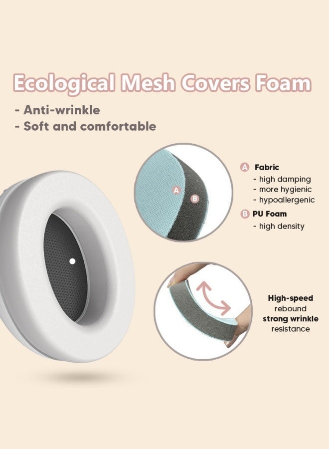 الدليبن واقيات أذن للأطفال الرضع والأطفال الصغار، واقيات أذن قابلة للتعديل لحماية الأذن، وسماعات رأس عازلة للضوضاء لحماية الأذن، والنوم، ومستلزمات السفر للأطفال (رمادي). - Image 4